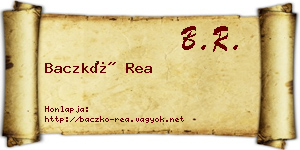 Baczkó Rea névjegykártya
